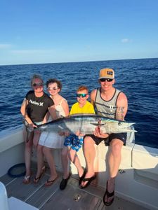 Freshly caught wahoo fish displayed on fishing boat in Tavernier FL