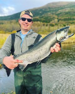 Fishing in Alaska with a single fish