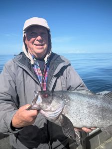 One person fishing in Larsen Bay