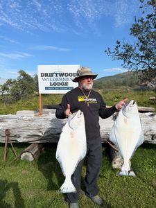 Angler fishing in Larsen Bay