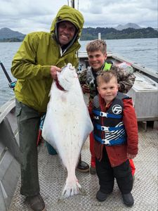 Massive Pacific Halibut caught in Larsen Bay