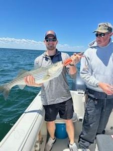Cape Cod fishing adventure, striped bass.