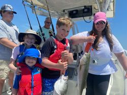 A huge striped bass caught during a fishing tour in East Dennis