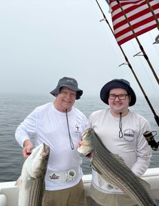 Two striped bass caught during fishing tour in East Dennis