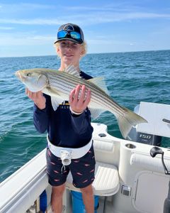 Striped bass caught on a fishing tour in East Dennis