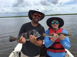 Two black drum fish caught in GA