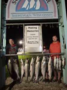 9 Chinook salmon caught while fishing in Sheboygan