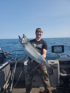 Coho salmon caught while fishing in WI