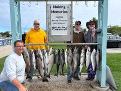 Coho salmon and wahoo fish caught while fishing in Sheboygan