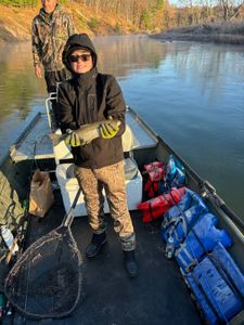 Coho salmon caught while fishing in Cadillac