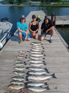 9 striped bass caught during fishing tours in Graford
