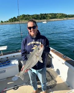 Striped bass caught while fishing in Hingham