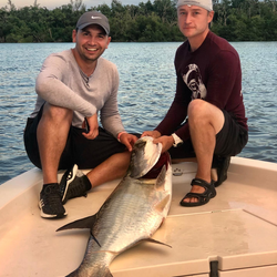 Two people fishing in San Juan