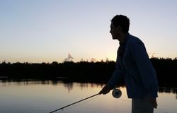 Lone angler fishing in San Juan