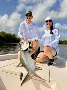 Reeling in a big Ladyfish off the coast of San Juan!