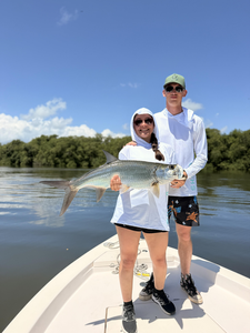 Reeling in a huge Tarpon off the coast of San Juan!