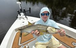 A person fishing for a snook in Florida