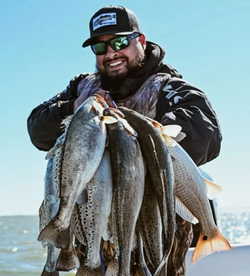 Three fish caught on a fishing trip at South Padre Island