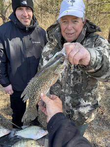 Two white crappie fishing in MS