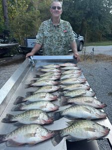 7 white crappie fish caught while fishing in Pope