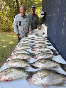 Two anglers fishing in Pope, catching eight fish
