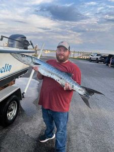 Huge great barracuda fish caught in St. Marys