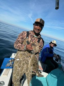 A summer flounder measuring 12 inches caught while fishing in St. Marys