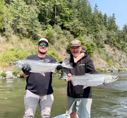 Two Chinook Salmon caught while fishing in Oregon