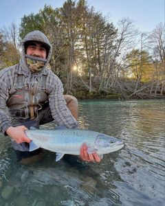 Angler fishing in the scenic Oregon countryside