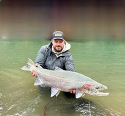 Photograph of a pink salmon caught while fishing in Oregon