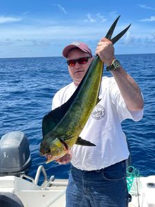 A person fishing in Marathon, Florida