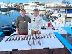 One fishing enthusiast with a catch in Marathon, Florida