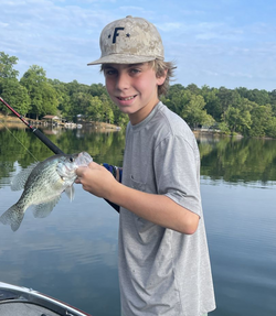 A photo of a 7-inch crappie fish caught while fishing in AL.