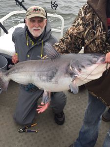 Catch of the day! A large blue catfish caught fishing in SC.