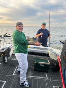 Two people fishing in Cleveland, Ohio