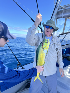 Caught a nice mahi-mahi on the open waters today!