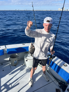 Enjoying a day of offshore fishing on the open sea.