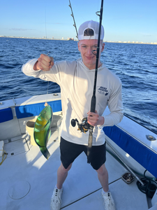 Offshore fishing adventure with a catch.