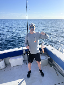 Reeling in the big catch on the open waters!