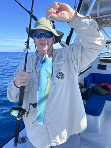 Reeling in a great day out on the open sea.