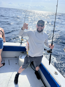 Reeling in a great day out on the open sea.