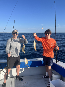 Serene day of fishing on the open ocean.