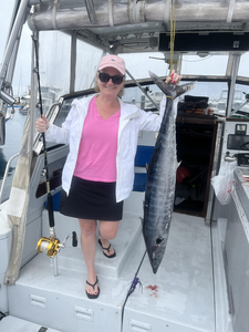 Angler lands a massive wahoo fish at the Riviera Beach City Marina