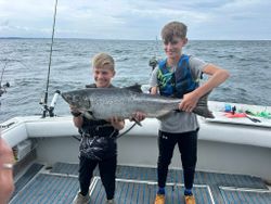 Chinook salmon fish caught while fishing in NY