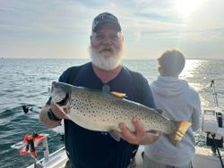 A single rainbow trout caught while fishing in NY.