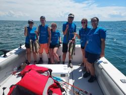 A group of 6 people fishing in OH