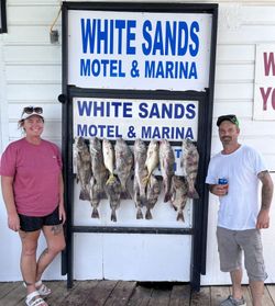 8 black drum fish caught near South Padre Island