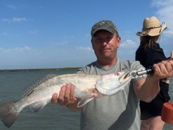 Photograph of a Spotted Weakfish, a 24-inch fish caught while fishing in TX.