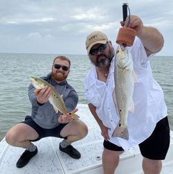 Two redfish caught on a fishing trip in TX