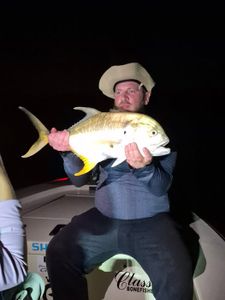 Crevalle jack caught while fishing in Dorado, Puerto Rico at night